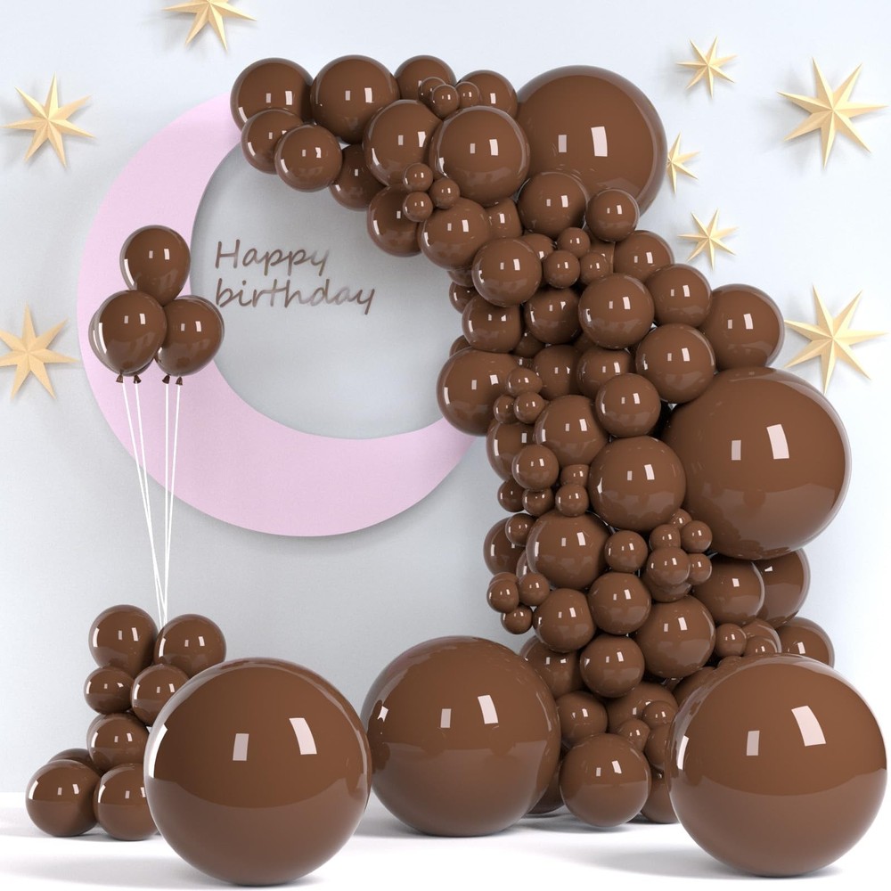 Dark Brown Balloons, 140pcs 18 12 10 5 Inch Different Sizes Pack Party Latex …