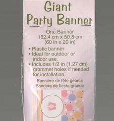 Tiny Toes Baby Shower Giant Party Banner, 5 Ft Polka Dots/Circles Pink Feet Girl