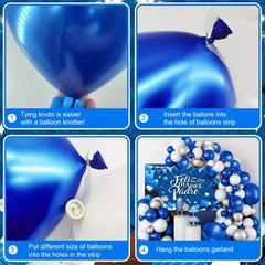 Feliz Día Del Padre Decorations Set, 110Pcs Blue Silver Balloon Arch Kit with…