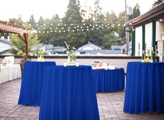 fani 8-Pack 90″ Round Tablecloth, Royal Blue Polyester Fabric Table Cloth