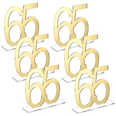Mirror Gold 65th Birthday Decorations for Men and Women Acrylic Anniversary D…