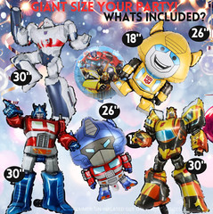 6 transformers foil balloon party happy birthday supplies decoration bumblebee