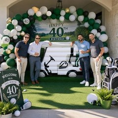 Golf Theme Birthday Decoration Large Inflatable Golf Cart 63″ PVC Balloon Blow