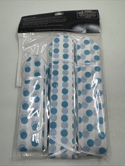 3 Count Tissue Pom Poms Blue And White Polka Dot