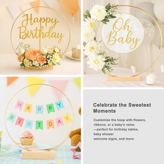 10 Pack Floral Hoop with Stand and 38-Yard Paddle Wire 14 Inch Metal Rings fo…