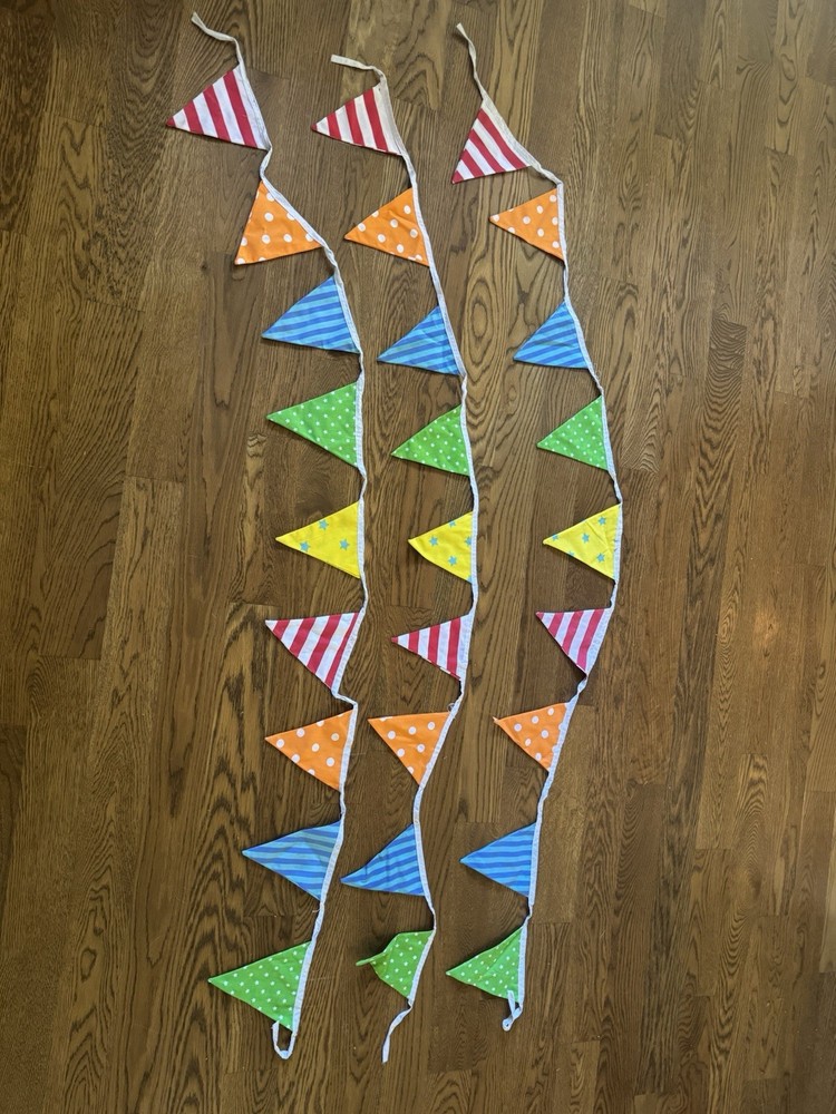 3 Party Banners – Fabric Each 92 Colorful Party Decorations Birthday Party