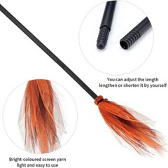 Halloween Witch Plastic Brooms Kids Flying Broomstick Cosplay Decoration Party