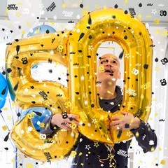 3000 PCS Black Gold Silver 50th Birthday Anniversary Number 50 Confetti