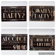 Gatsby Photo Booth Props by Prop Trunk – Double Sided PVC – SEE DESCRIPTION