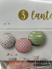 Amscan Paper Party Lanterns Multi Color 3 ct New