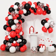 129pcs Red Black White Balloons Confetti Garland Arch Kit for Graduation BBQ …