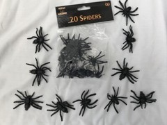 Realistic Plastic Spiders Small Spider Toys Black Mini Fake Creepy Spiders x 20