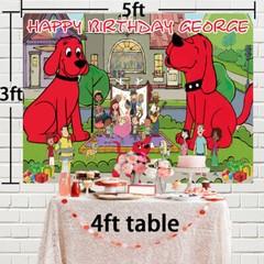Clifford the Big Red Dog Personalised Custom Banner Backdrop Party Supplies Gift