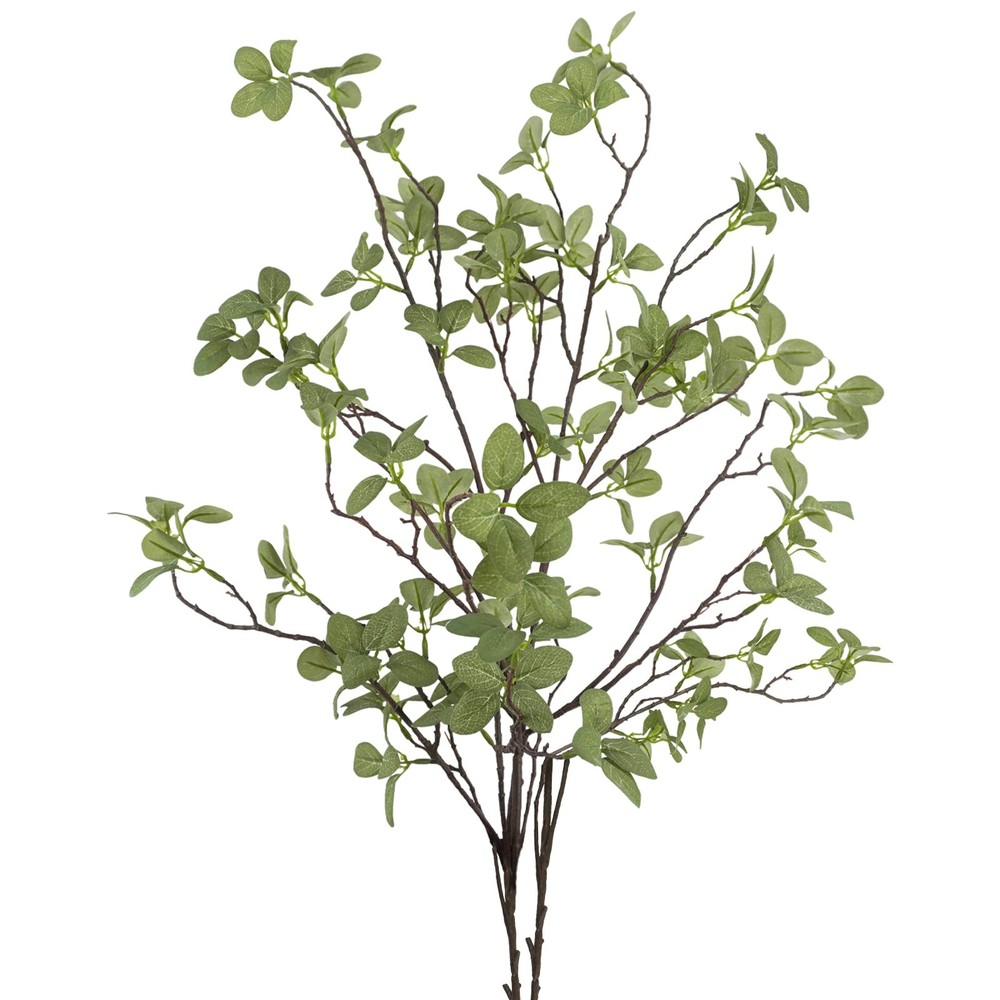 Ruidazon 2 pcs Artificial Greenery Stems, 41.3’’ Tall Fake Plants 2Pcs, Green