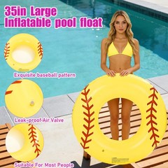 2Pcs Large Inflatable Pool Float for Adults Baseball Soccer Sports Swim Rings…