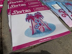 Barbie Centerpiece Table Decor – Malibu Beach Theme Party 10” with Palm Trees