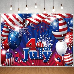 Large Red, White & Blue 4th of July Banner – Stunning Party Backdrop 71x45in