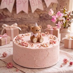 Teddy Bear Cake Topper Party Decoration Mini 3D Bow and Hat Bear Topper Decor…