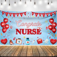 Red and Blue Congrats Nurse Banner – XtraLarge 72×44 Inch | Grad Banner, 2026 G