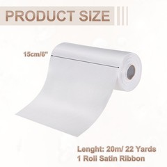 6 Inches x 22 Yards Satin Ribbon Roll Gift Wrapping Ribbon, White