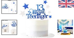 Glittery Royal 13th Birthday Cake Topper Set – Personalized Party Decor