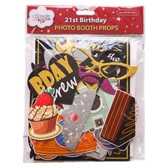 21st Birthday Photo Booth Props 41-pc Kit 8×10-Inch Sign Photo Booth Props