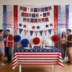 4Th Of July Party Decorations Set, 250 Years American Anniversary Day Red Whi…