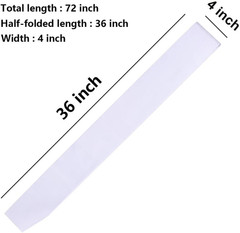 4 Pack White Blank (Plain) Satin Sash Party Accessory for Party,Wedding Decorati