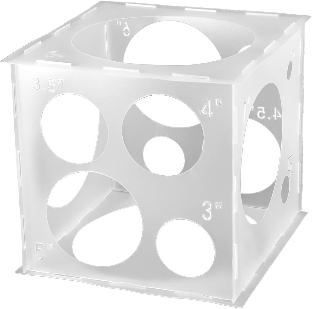 14 Holes Balloon Sizer Cube Box Collapsible Measurement Tool for Birthday Party