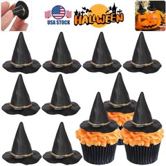 12PCS Mini Plastic Witch Hat Wizard Hats Props Halloween Party Favors DIY GIft