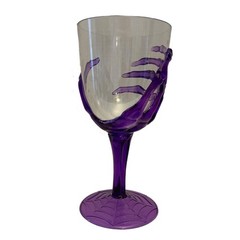 6 SKELETON HAND Plastic Wine Goblets Gothic Punk Multicolor Party Bar Prop