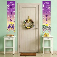 Easter Door Banner Set of 2, He Is Risen Banner Sign, Happy Easter Religious …