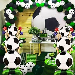 2 Pcs Soccer Balloons Set, Standing Soccer Foil Balloons for Sports Theme Soc…