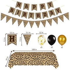Leopard Party Decorations Cheetah Happy Birthday Banner Cheetah Theme Balloon…