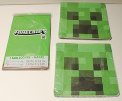Minecraft Birthday Party Napkins Tablecover 3pcs