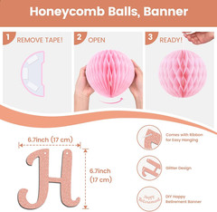 Retirement Party Decorations for Women, Rose Gold Happy Retirement Banner Female