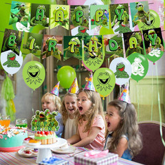 Frog Party Decorations,Kermit Frog Birthday Party Supplies Includes Banner- Cake
