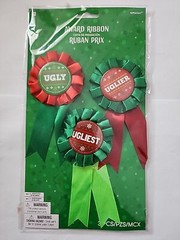 Ugly Uglier Ugliest Sweater 3 Count Award Ribbons Badges Christmas Party