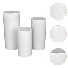 3Pcs Cylinder Pedestal Cylinder Plinth Pillars Cake Stand Banquet Multipurpose