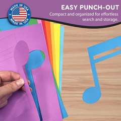 70Pcs Colorful Music Notes Cutouts Musical Party Decorations in 7 Designs, US Ma