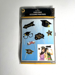 Graduation 7 Pc Photo Props – Party Decor and One Grad Cap Decoration Cap Cover