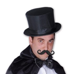 Beistle Handlebar Hairy ‘Stache – Black Self-Adhesive Polyester 5-Inch,
