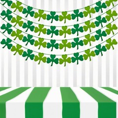 4 Pack Felt Shamrock Garland Banner St. Patrick’S Day Decorations NO DIY Green S