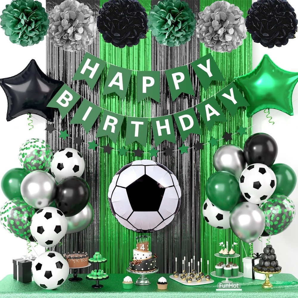 Soccer Party Decorations,Soccer Sports Theme Decorations,Include Green Black …