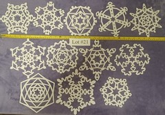 Snowflakes Hand Cut Paper Christmas Winter Decorations FREE Shipping Art Lot 20