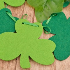 St Patricks Day Decorations 5 Pack Shamrock Clover Felt Banner Garland Green