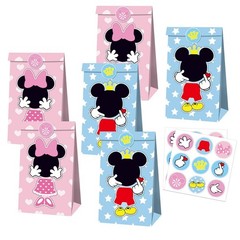 12Pcs Mouse Party Bags With Stickers Paper Supplies Favors Cookie Chocolate C…