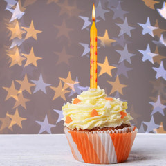 12 Pcs Anime Theme Birthday Candles Yellow and Red Stars Print Themed Birthday C