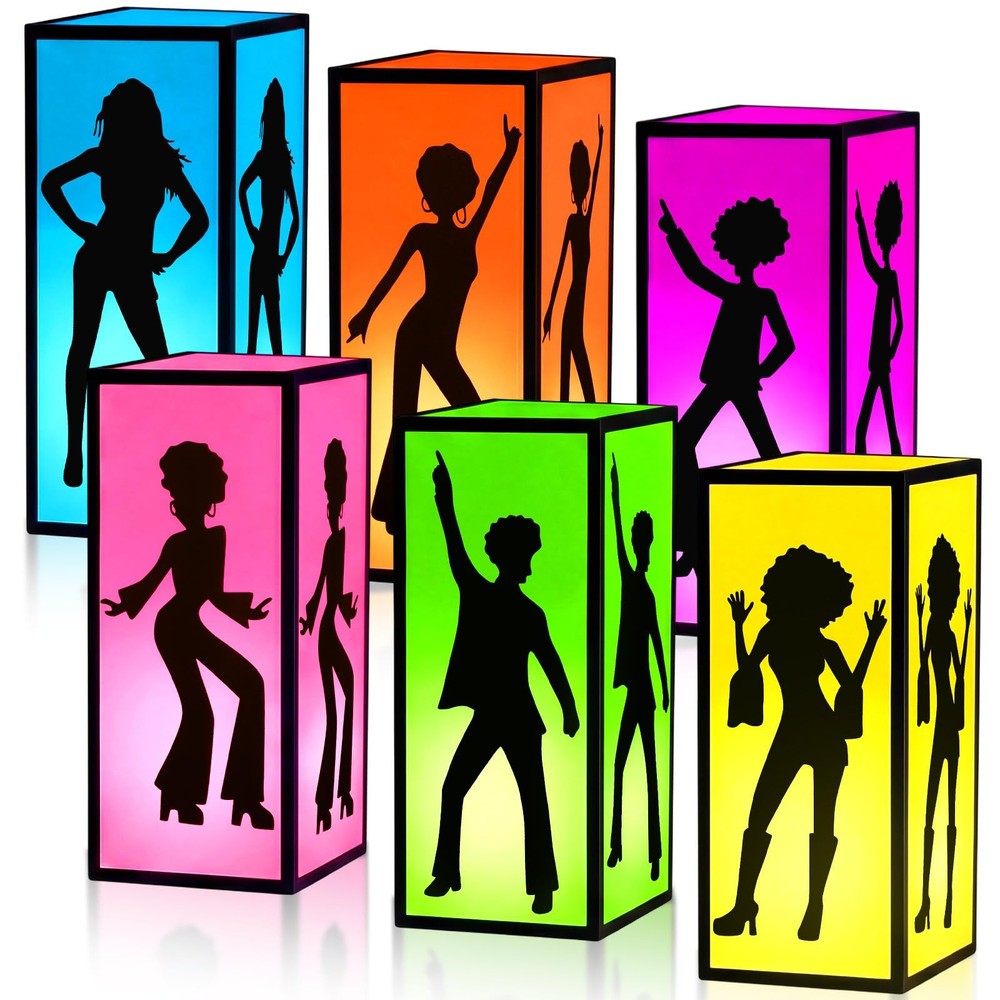 6 Pcs Disco Table Centerpieces Boxes 70s 80s Disco Lanterns for Centerpieces …
