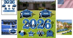 Congrats Grad 2026 Yard Signs – 8-Piece Outdoor Decoration Set for Parties